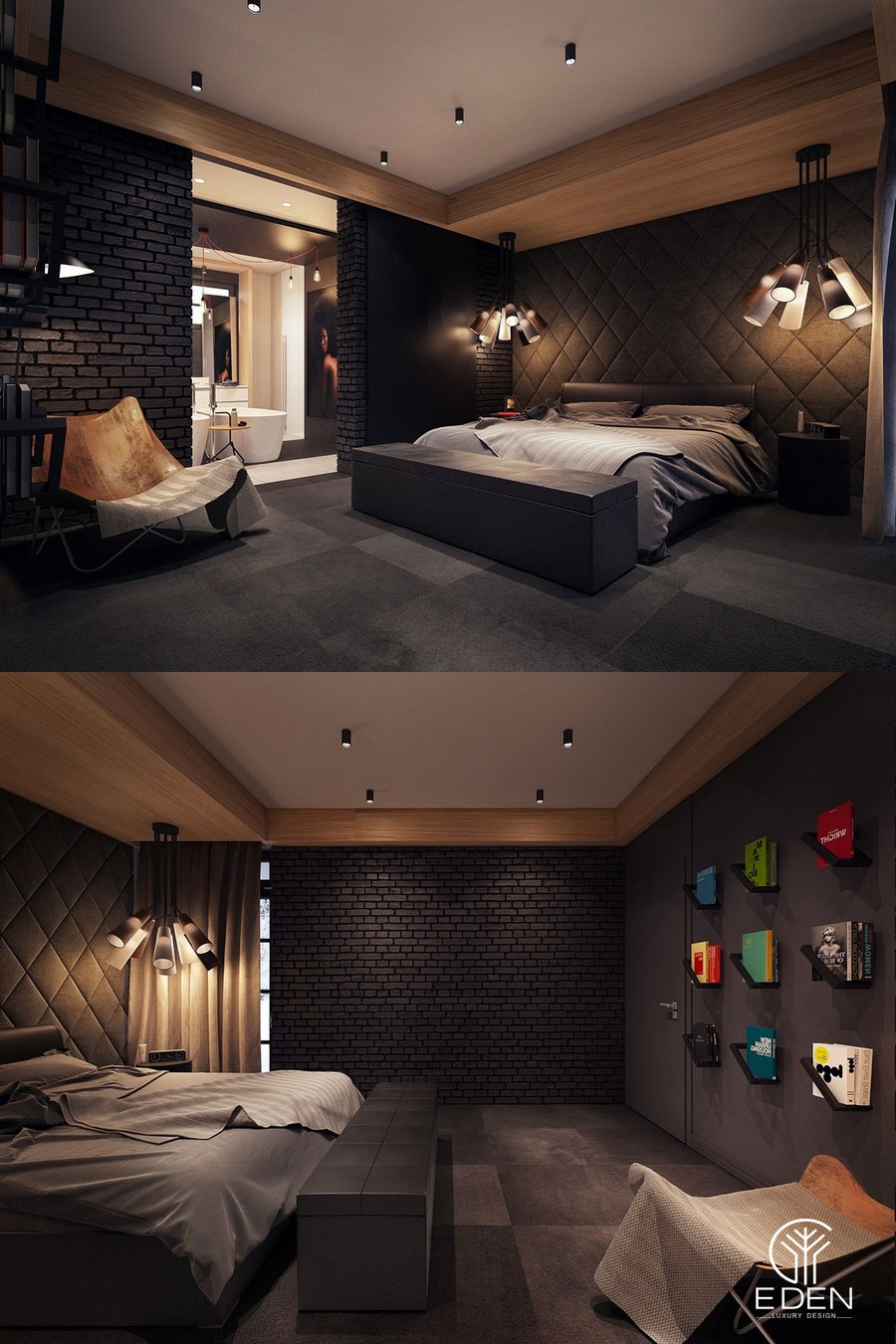 Thiết kế phòng ngủ sang trọng bằng chất liệu gỗ