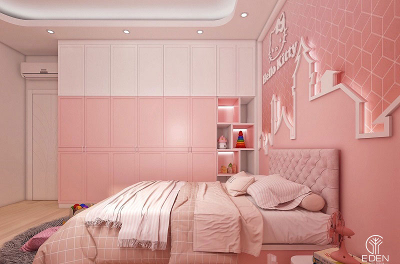 Nội thất phòng ngủ màu hồng đẹp mắt hình 3 