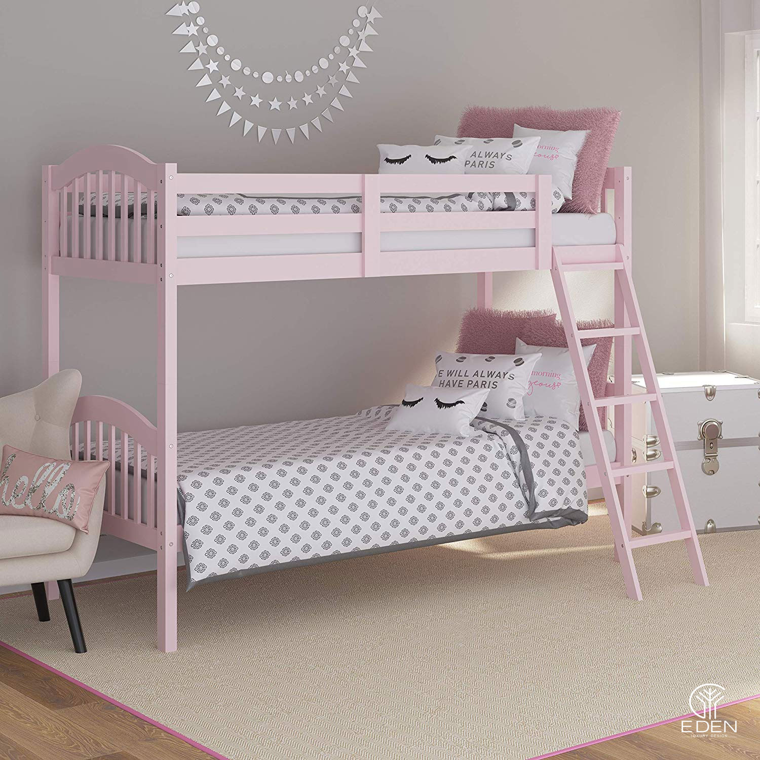 Phòng ngủ màu hồng hiện đại hình 3