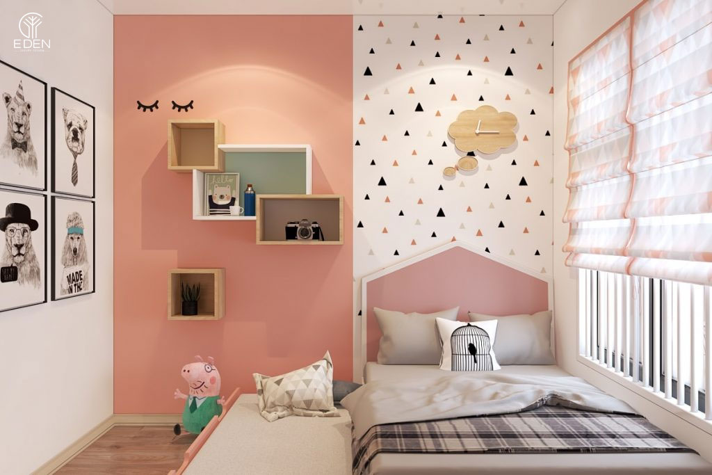 Thiết kế phòng ngủ tông màu hồng phấn hình 3 