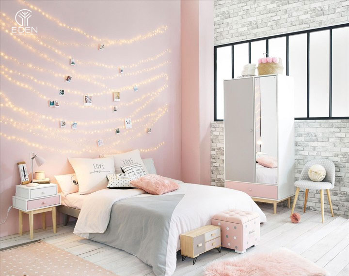 Thiết kế phòng ngủ tông màu hồng phấn hình 2 