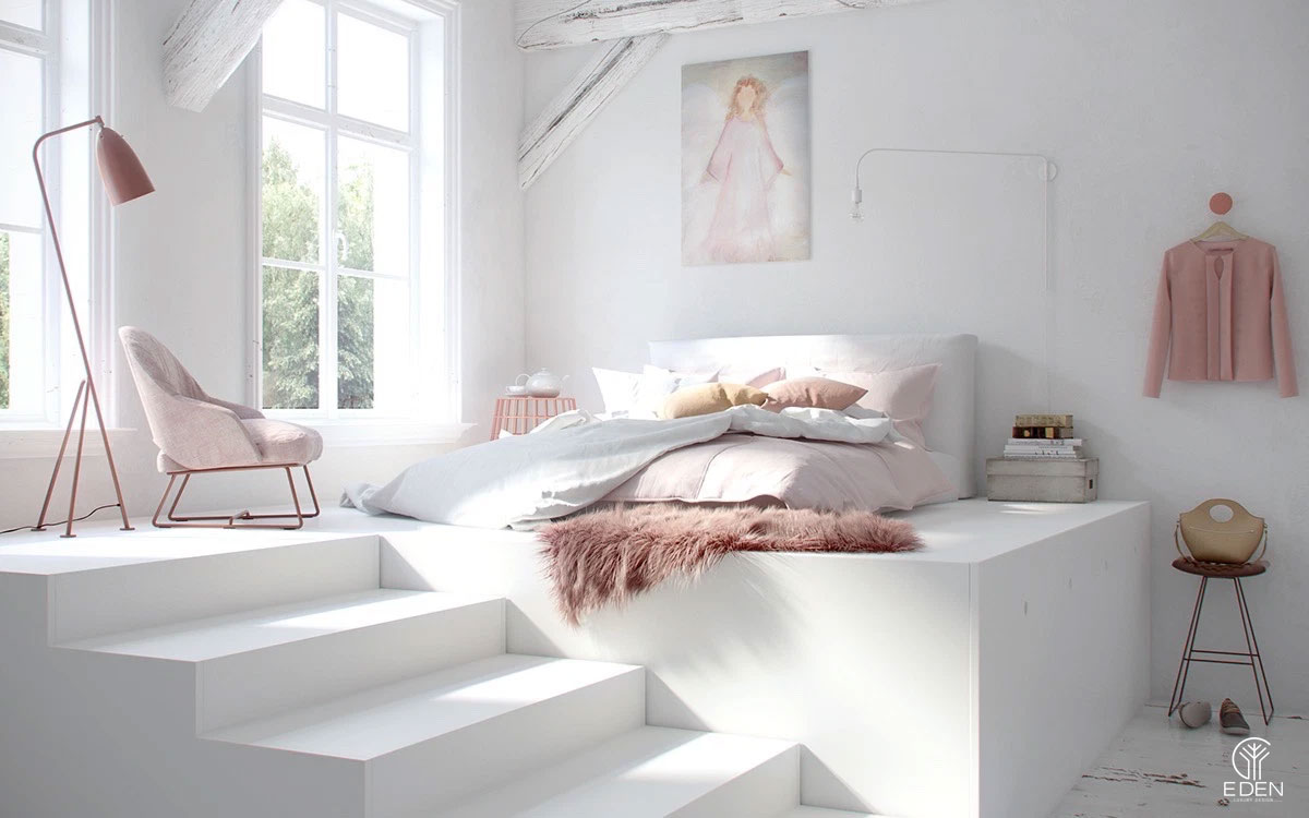 Phòng ngủ màu hồng xanh cho các gái hình 1
