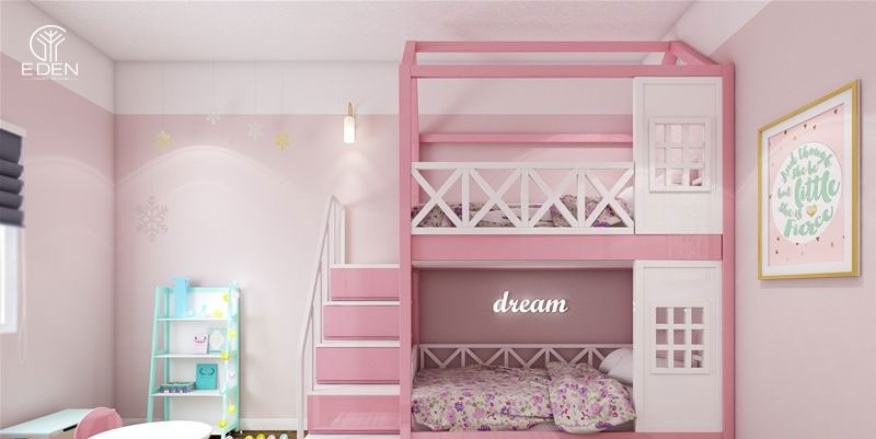 Phòng ngủ đẹp cho bé gái thích màu hồng hình 4 