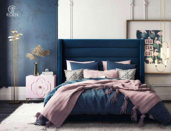 Phòng ngủ thiết kế màu hồng cho con gái hình 3 