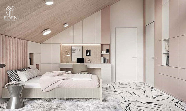 Thiết kế phòng ngủ màu hồng phấn nhẹ cho các cô gái hình 2 