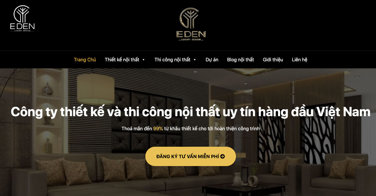 Eden Luxury - công ty thiết kế nội thất phòng khách hợp phong thuỷ