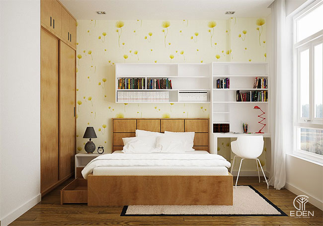 Thiết kế phòng ngủ 12m2 theo phong cách Hàn Quốc mẫu 2