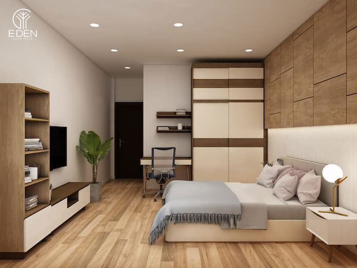 Phòng ngủ 15m2 bằng chất liệu gỗ mẫu 2