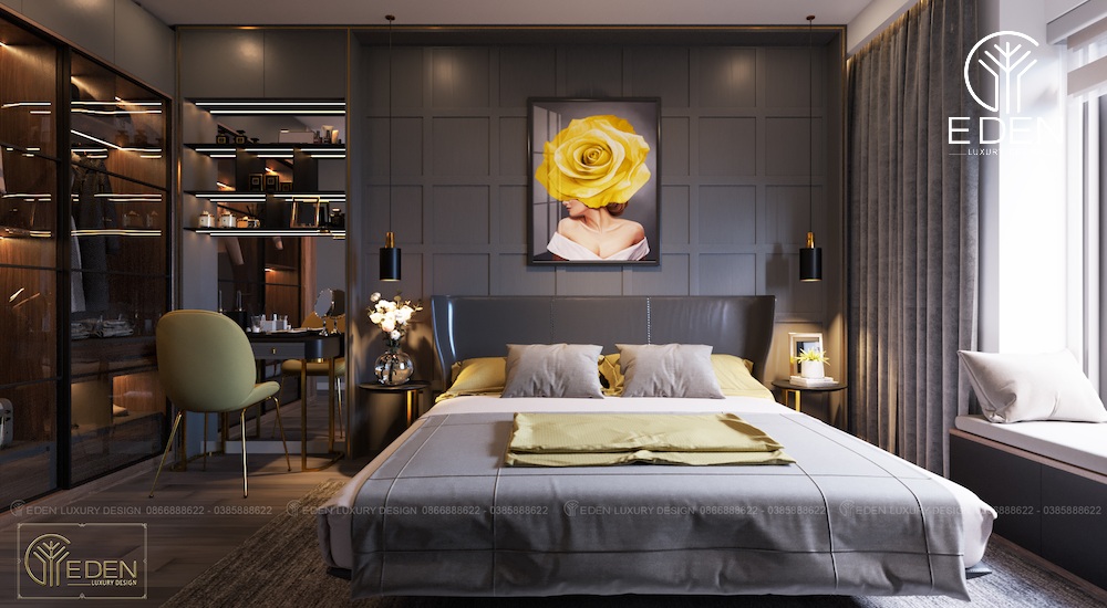 Thiết kế phòng ngủ 25m2 đẹp do Eden Luxury trực tiếp thi công
