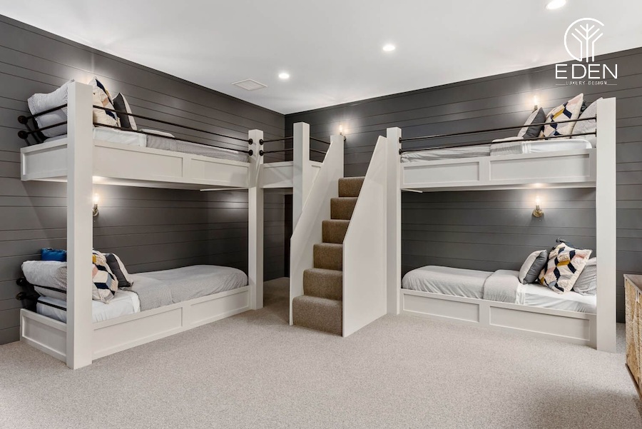 Mẫu 5: Phòng ngủ 4-5 với thiết kế cầu thang độc đáo