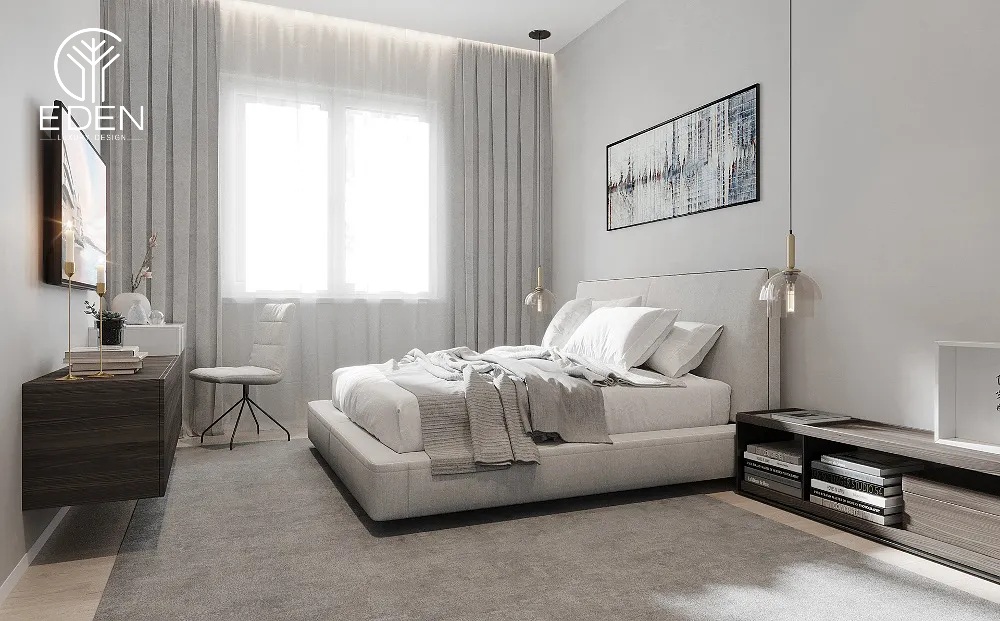 Phong cách đơn giản trong trang trí phòng ngủ hình chữ nhật