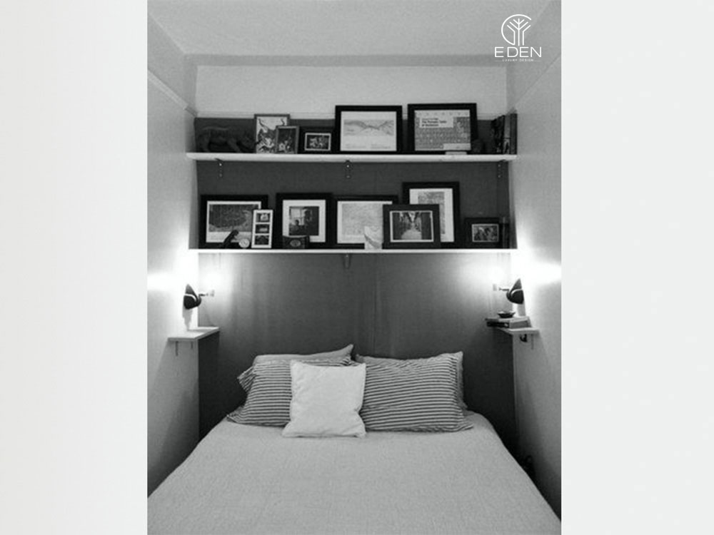 Phòng ngủ nhỏ 2m2 có thiết kế tối giản với gam màu cơ bản