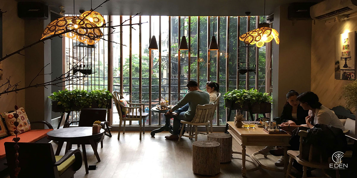 Thiết kế quán cafe đẹp ngang 4m với sự kết hợp của các khung thép hình 5