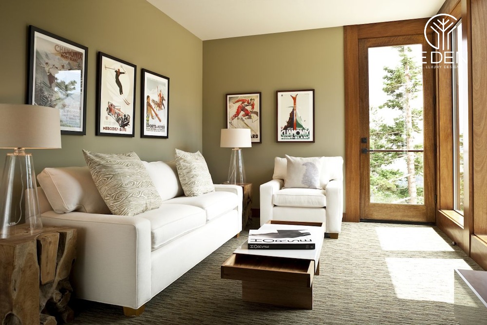 Trang trí phòng khách nhỏ bằng đồ nội thất gỗ thân thiện