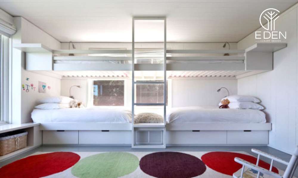 Mẫu giường tầng người lớn hiện đại thường được ưa chuộng trong các ký túc xá
