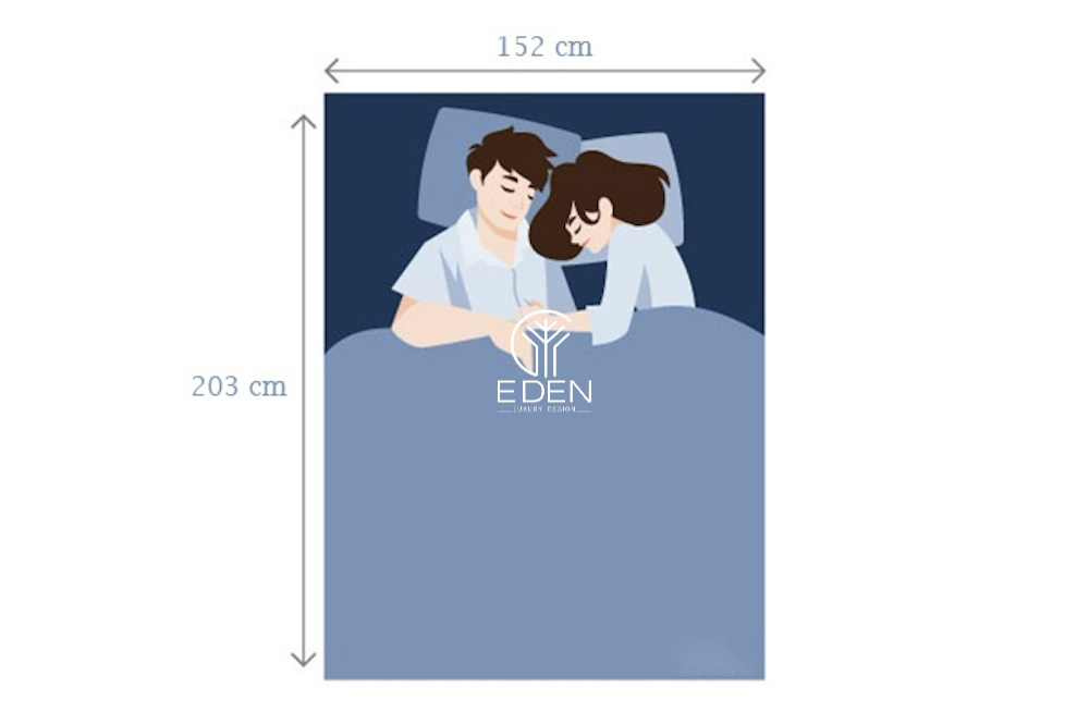 Kích thước chuẩn tạo sự thoải mái cho người sử dụng của giường Queen size