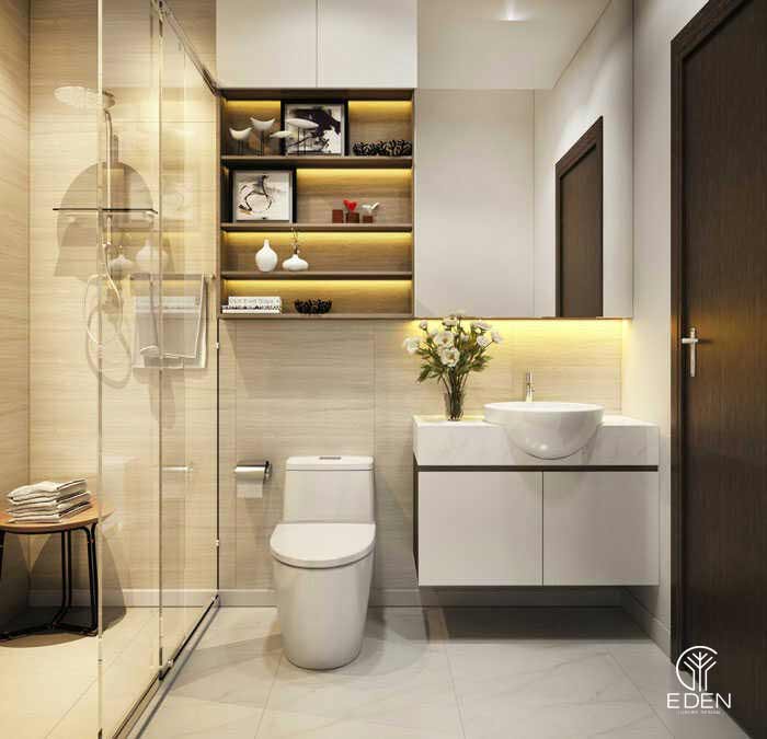 Nhà vệ sinh nhỏ 1m2 được thiết kế đơn giản nhưng rất tinh tế và sang trọng 2