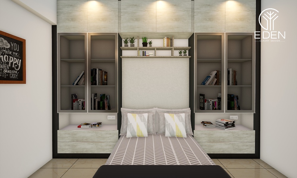 Cách thiết kế phòng ngủ căn hộ chung cư 56m2