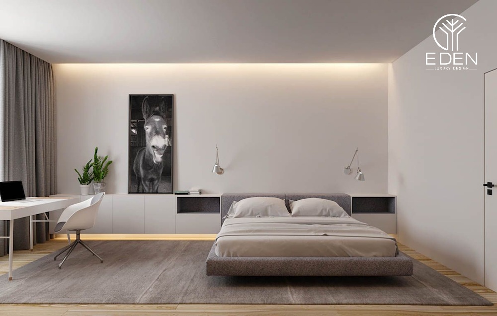 Phòng ngủ sử dụng nội thất hiện đại mang đến không gian tiện nghi