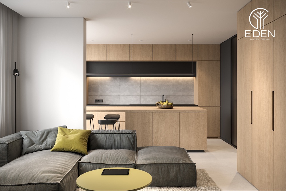 Thiết kế nội thất căn hộ chung cư 60m2 với khung tỷ lệ 60:40