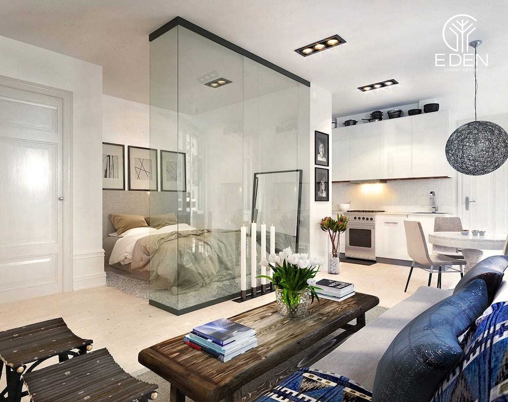Trang trí nội thất cho căn hộ chung cư có diện tích 60m2 sở hữu 1 phòng ngủ