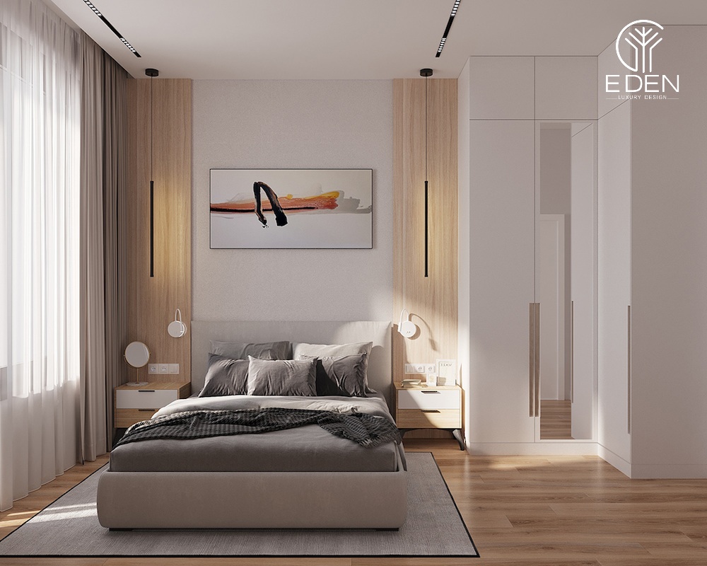 Phòng ngủ với nội thất đơn giản phù hợp với diện tích nhỏ hẹp