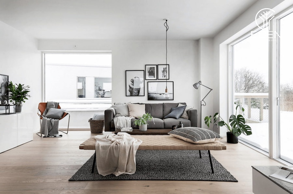 Phong cách Scandinavian trong thiết kế nội thất phòng khách Penthouse