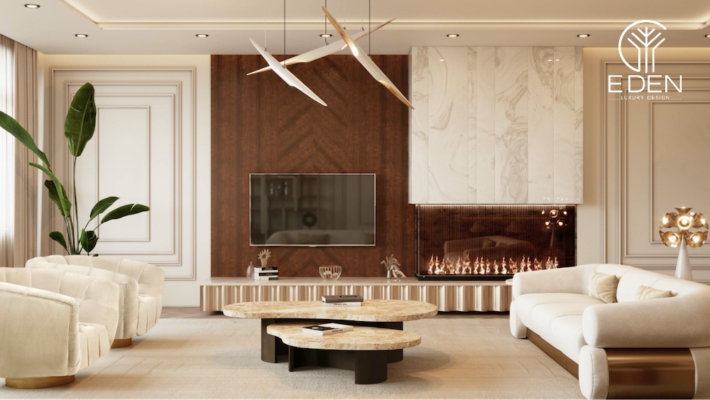 Màu nâu chủ đạo chính là màu sắc được yêu thích trong thiết kế nội thất Penthouse phong cách hiện đại