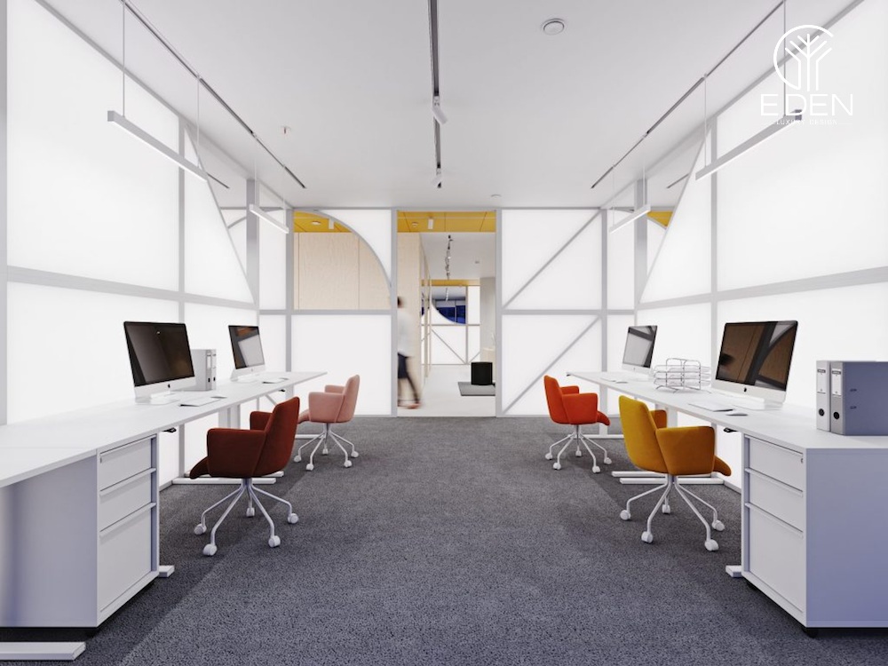 Phong cách hiện đại, màu sắc nổi bật cho văn phòng 50m2