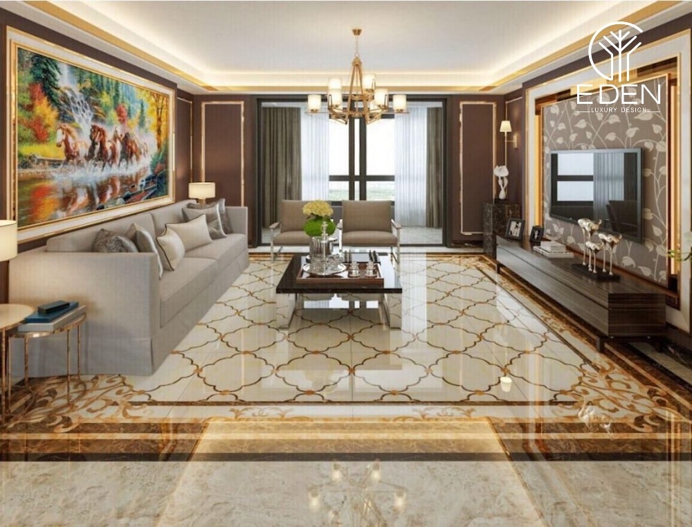 Gợi ý mẫu gạch thảm vô cực dành cho những phòng khách có diện tích lớn