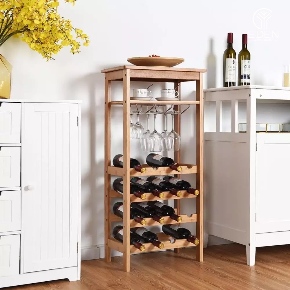 Tủ rượu nhỏ đơn giản bằng gỗ là thiết kế lý tưởng cho phòng khách nhỏ