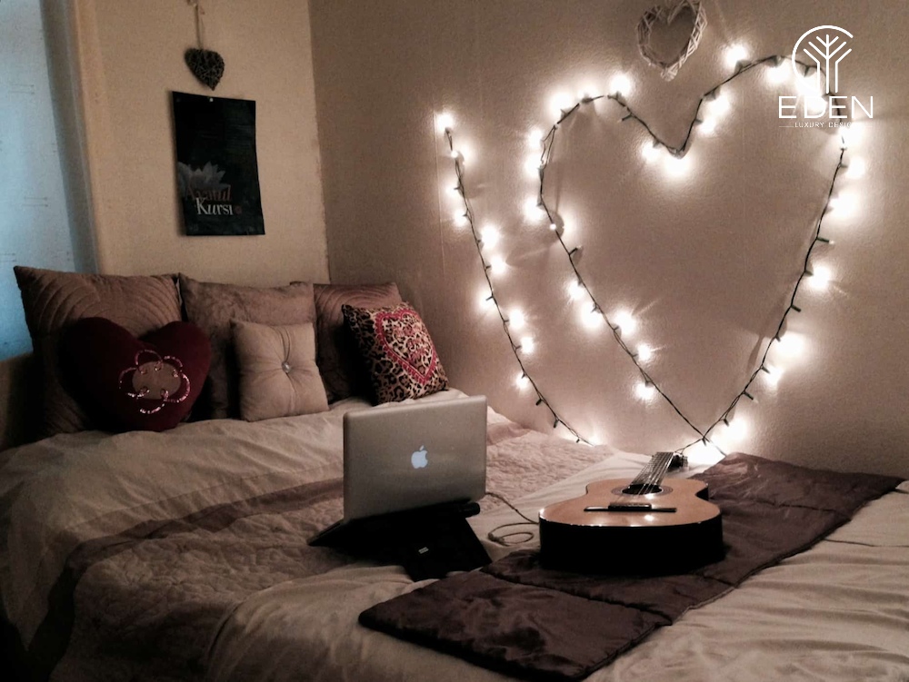 Chìm đắm trong không gian lãng mạn của phòng ngủ trang trí bằng đèn LED dây