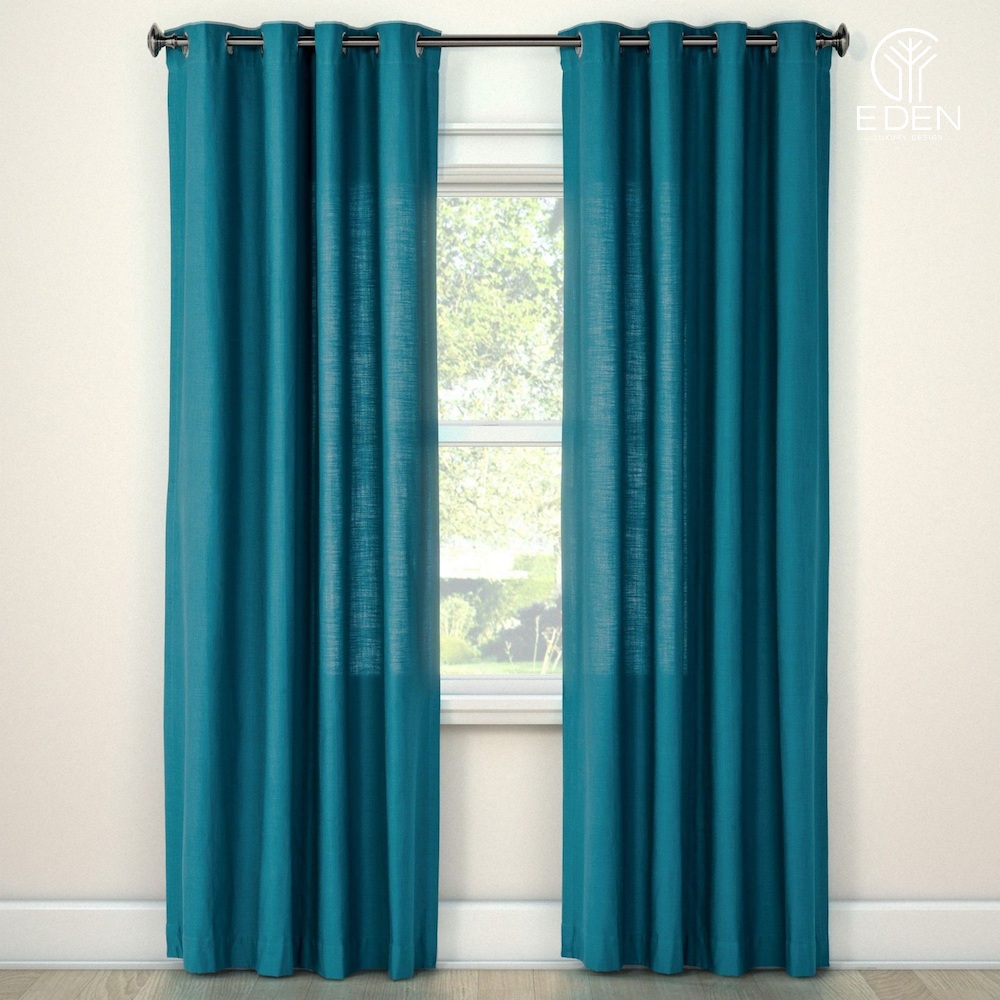 Màu xanh lam ngọc cho rèm cửa sổ phòng ngủ