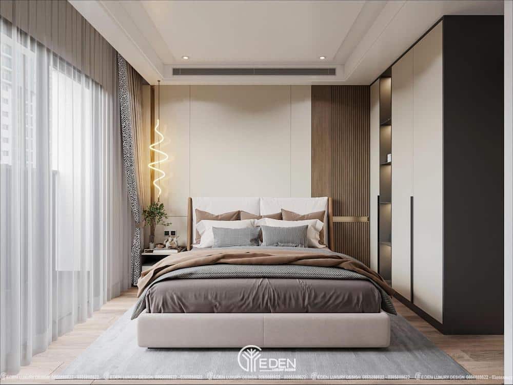 Mẫu phòng ngủ thứ hai trong thiết kế căn hộ chung cư Feliz Homes 3PN+1 - Căn 5 - Sơn