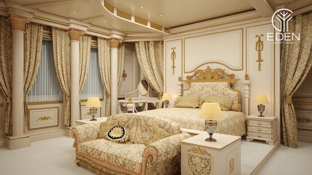 Mẫu gạch nền phòng ngủ tôn lên vẻ đẹp quý tộc cho biệt thự tân cổ điển