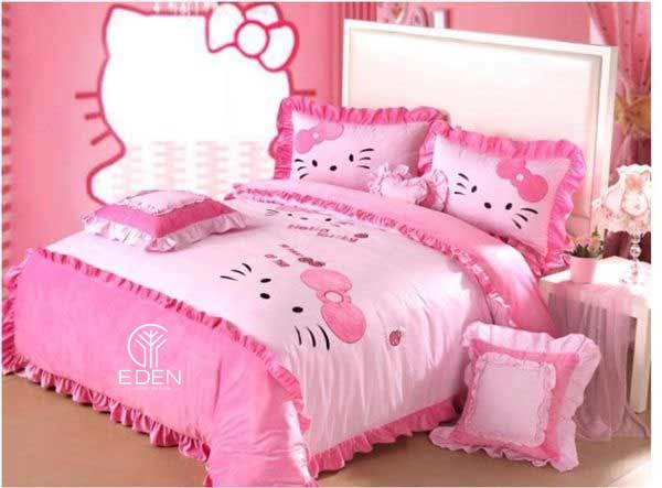 Thiết kế phòng ngủ Hello Kitty giường tầng tiết kiệm không gian có màu hồng 2