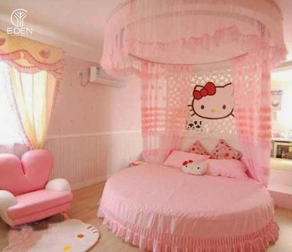 Thiết kế phòng ngủ Hello Kitty nhỏ dành cho bạn gái với màu sáng dịu nhẹ 5