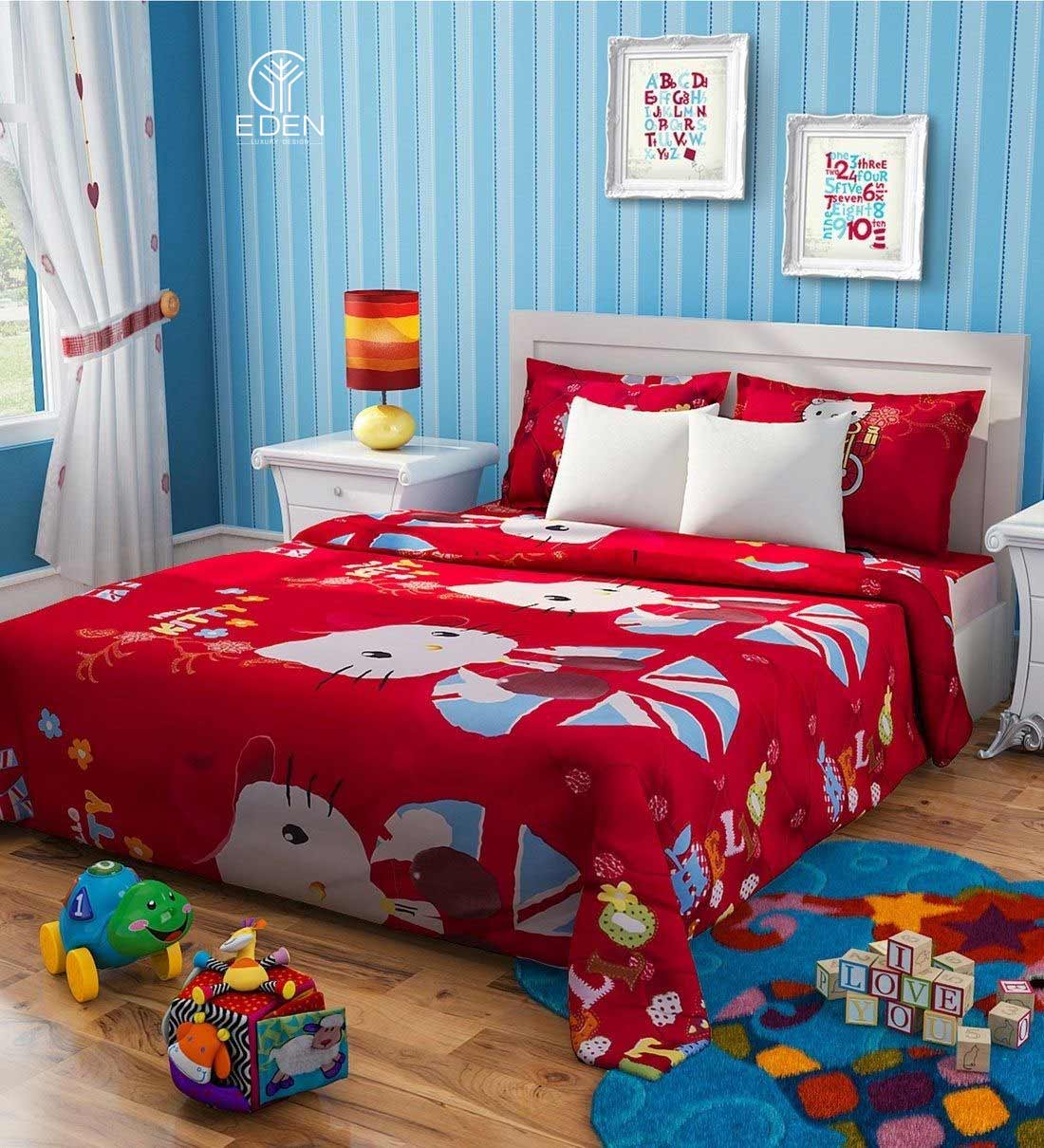 Thiết kế phòng ngủ Hello Kitty nhỏ dành cho bạn gái với màu sáng dịu nhẹ 3