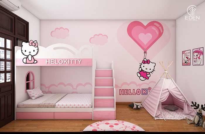 Trang trí phòng ngủ Hello Kitty hồng ngọt ngào 2