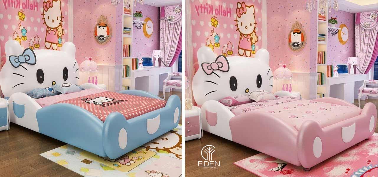 Trang trí phòng ngủ hình Hello Kitty màu hồng cho em bé sơ sinh 2