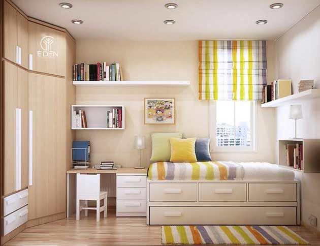 Thiết kế phòng ngủ dành cho nội thất căn hộ 56m2 mẫu 8