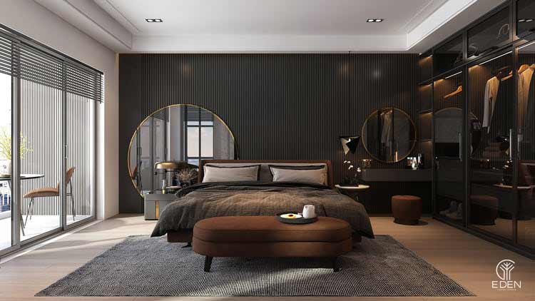 Thiết kế phòng ngủ sang trọng với tấm kính lớn cho không gian mở