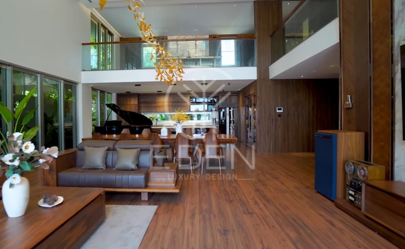 Thiết kế nội thất cho biệt thự gỗ óc chó theo hướng hiện đại tối giản