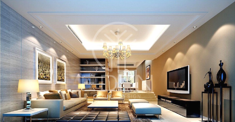 Phong cách thiết kế trần thạch cao hiện đại giúp phòng khách trở nên sang trọng hơn