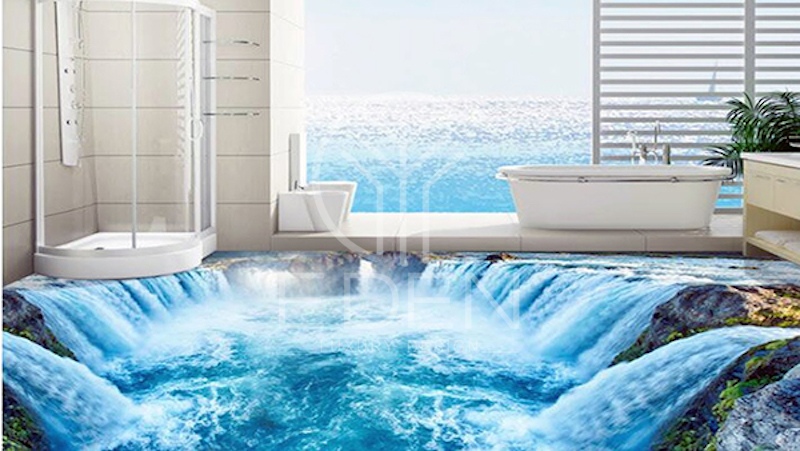 Mang cả đại dương vào nhà tắm bằng gạch ốp nhà tắm 3D siêu thực