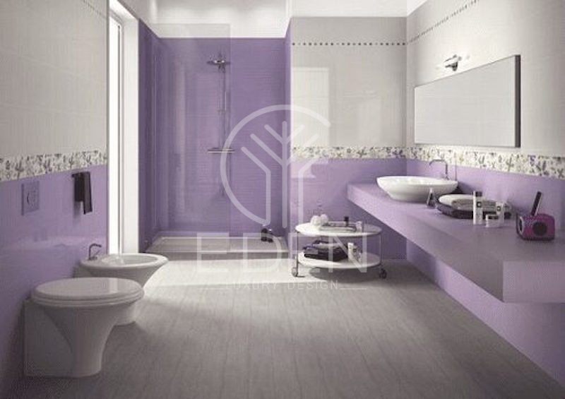 Những viên gạch phòng tắm màu tím tuyệt đẹp vô cùng quyến rũ