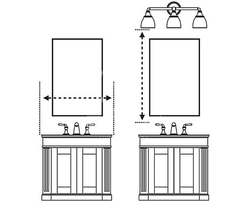 Gương treo phòng tắm phải dựa trên những nguyên tắc thiết kế cơ bản