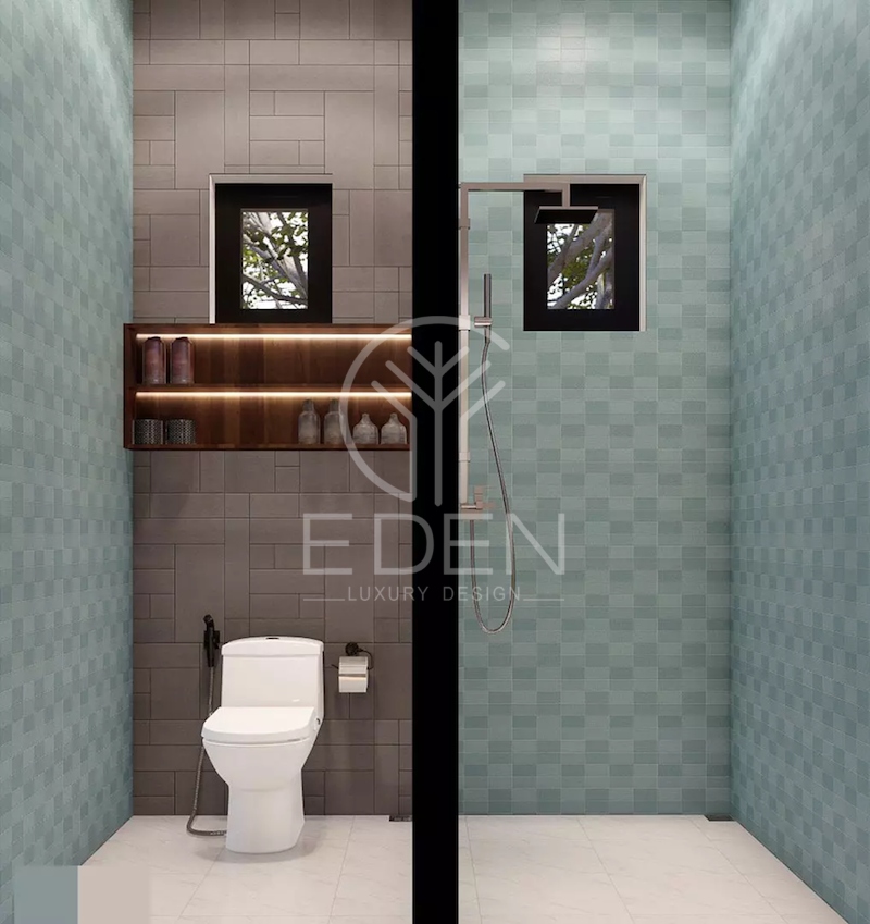 Thiết kế phòng tắm và nhà vệ sinh đơn giản cho không gian hẹp
