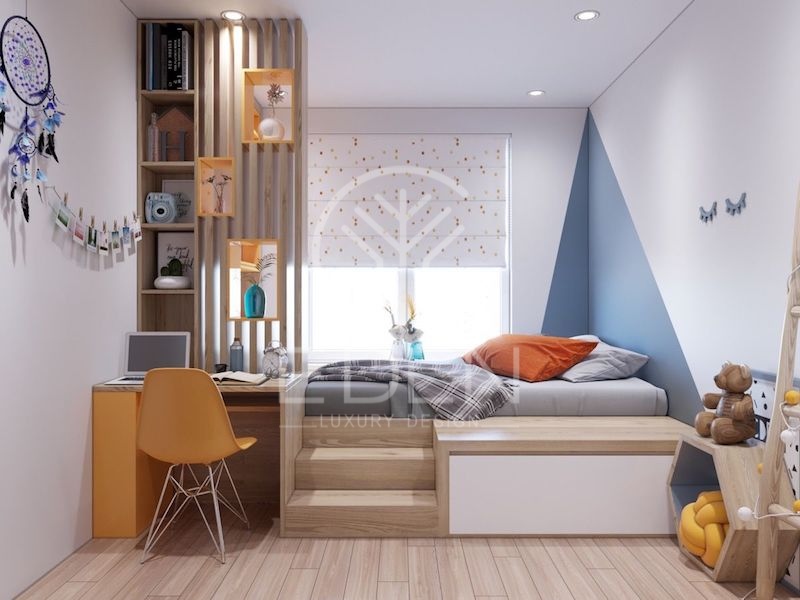 Thiết kế phòng làm việc tại trong phòng ngủ bằng cách tận dụng không gian trống