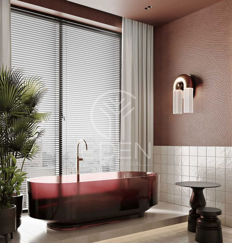 Thiết kế đầy tinh tế và gợi cảm cho phòng tắm biệt thự theo phong cách Flamingo
